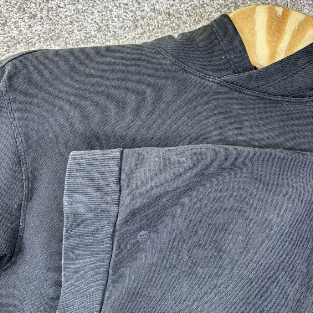 Lululemon Athletica Hoodie Mens XL Black Fleece Pullover Logo Sweatshirt